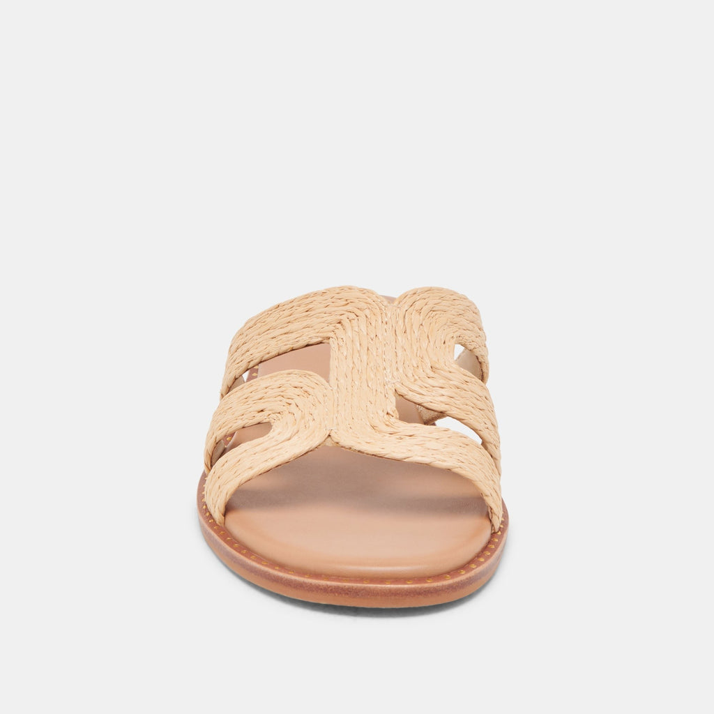 EMON WIDE SANDALS LT NATURAL RAFFIA