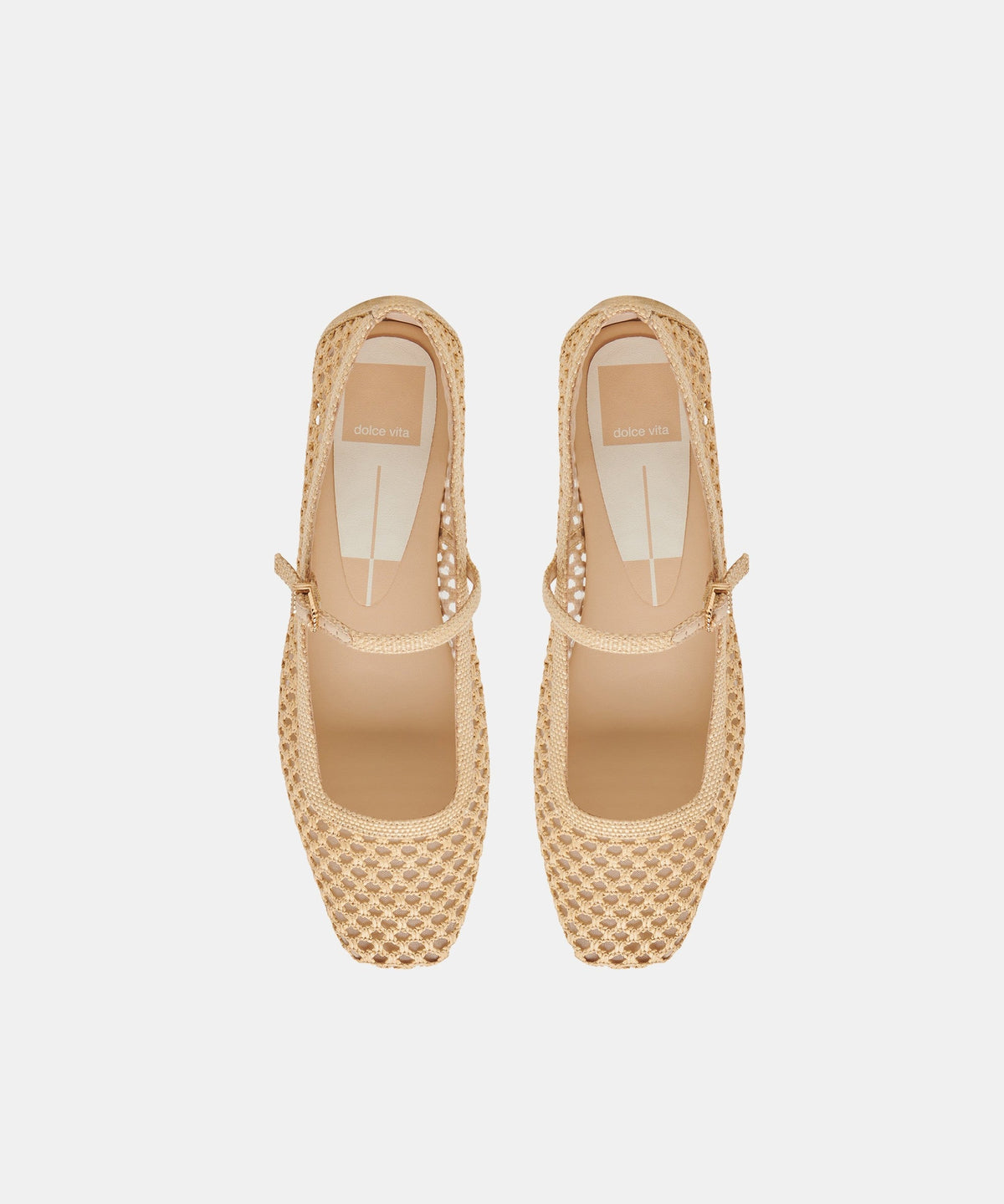 REYES WIDE BALLET FLATS LT NATURAL WOVEN RAFFIA