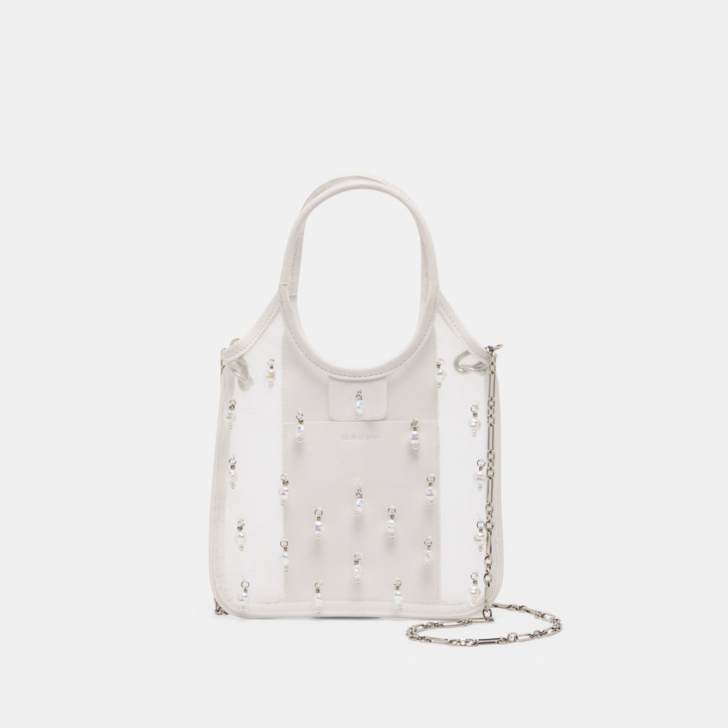 SYLVENE PEARL CROSSBODY WHITE MESH