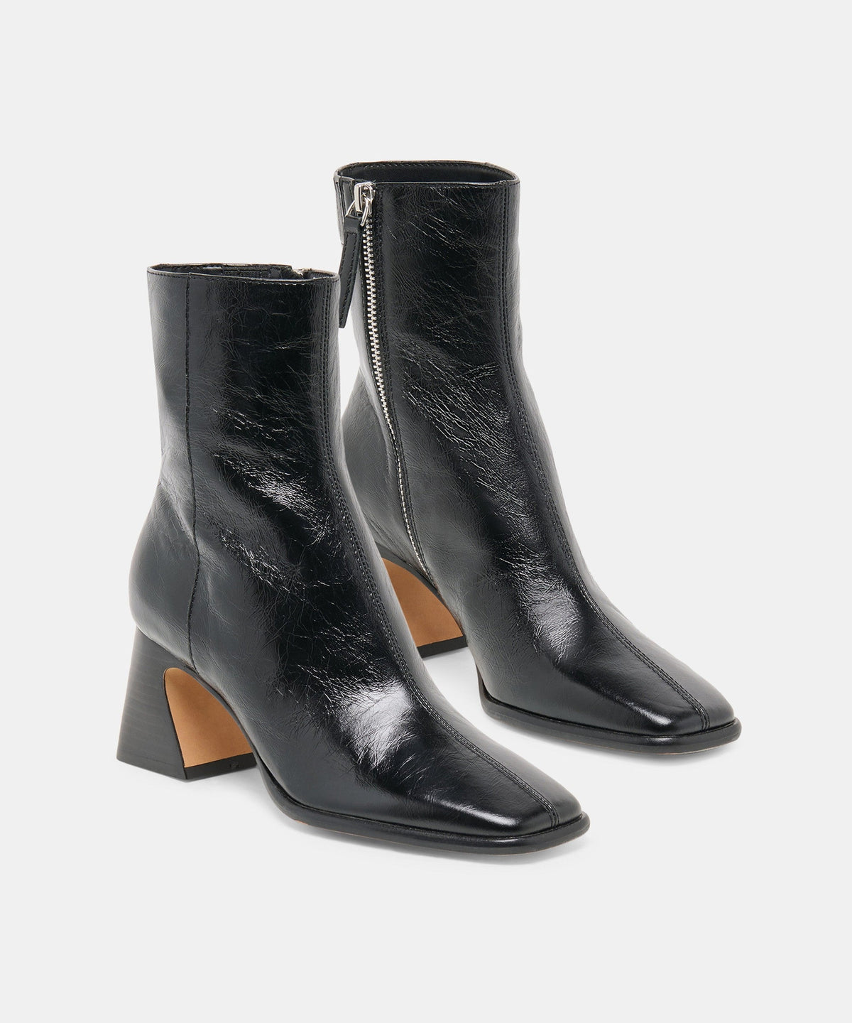 CECELA BOOTIES MIDNIGHT CRINKLE PATENT