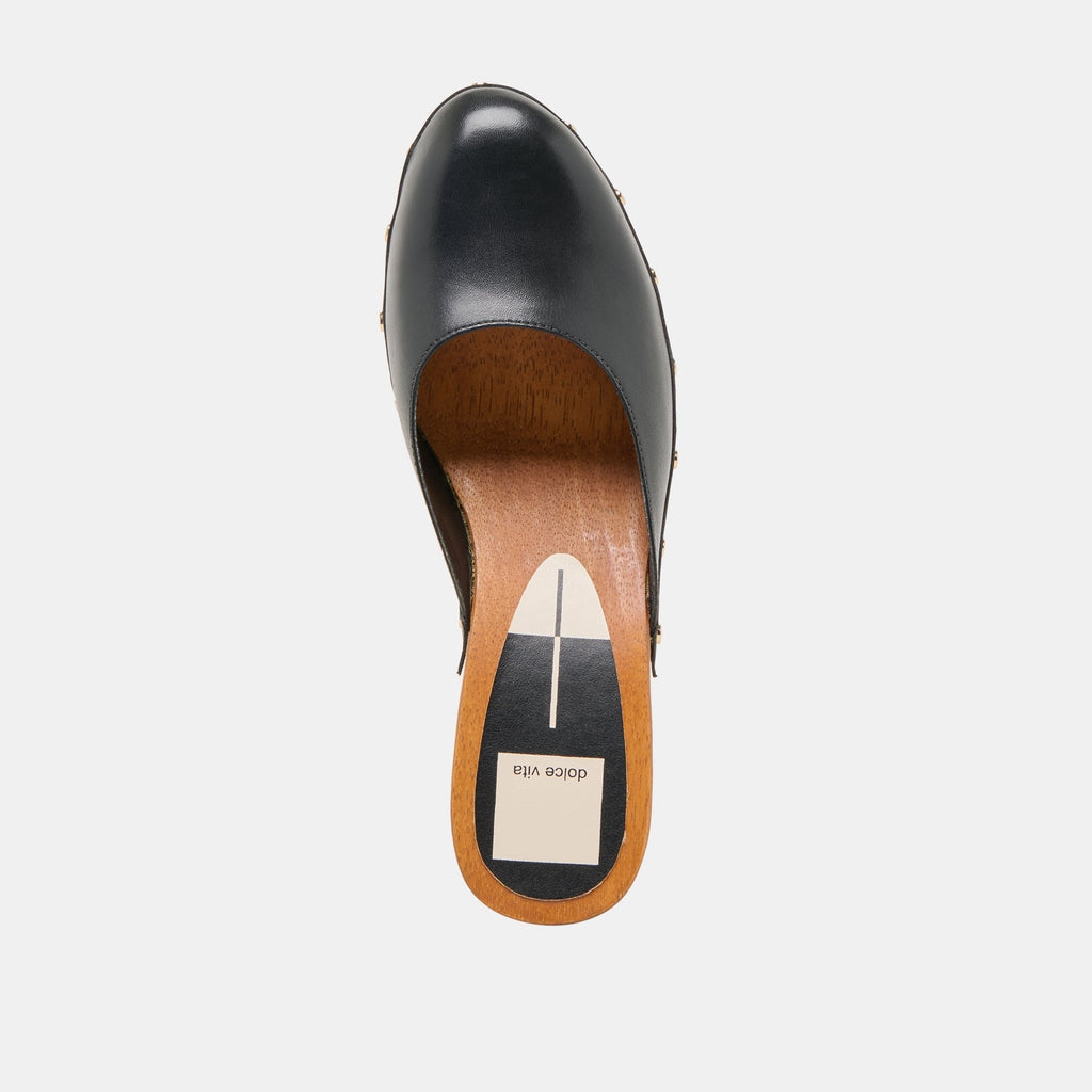 CAMYN HEELS BLACK LEATHER