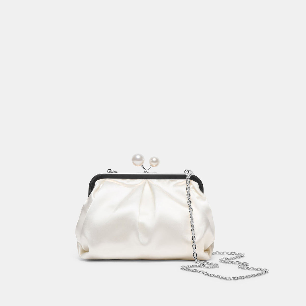 KENDALL CLUTCH WHITE SATIN