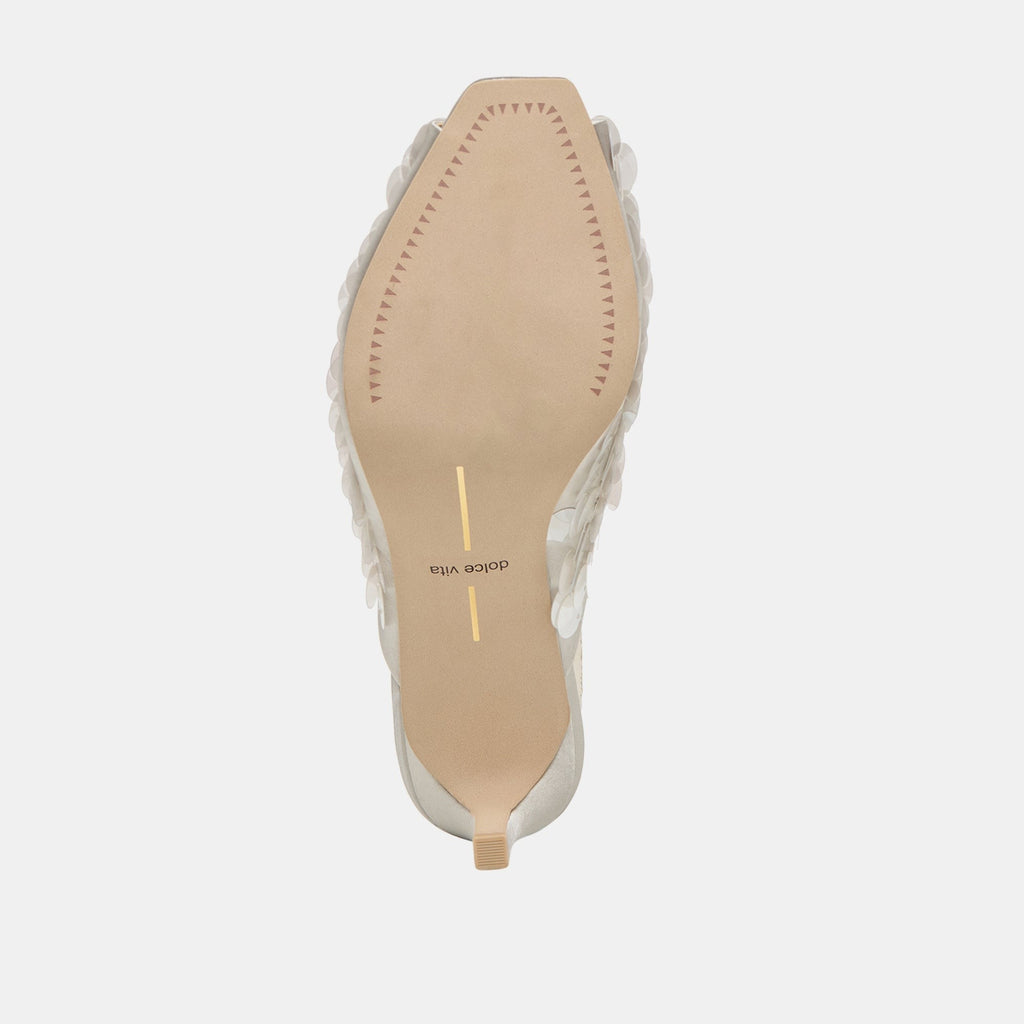 SAMARY CONFETTI HEELS SILVER SATIN
