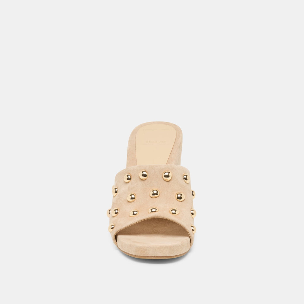 HOLTA STUD WEDGES CAMEL SUEDE