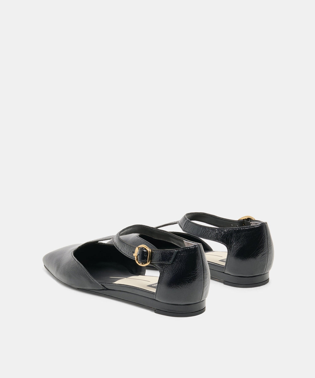 MARCY FLATS BLACK LEATHER