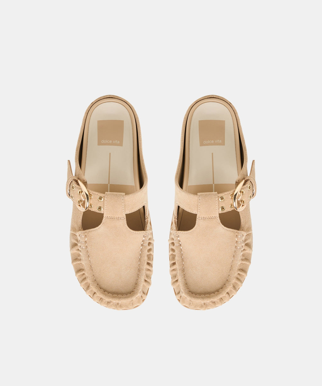 JEANNE FLATS CAMEL SUEDE