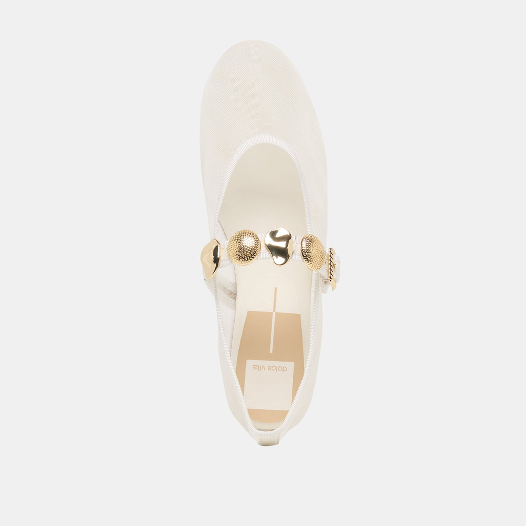 RELAN MESH BALLET FLATS WHITE MESH