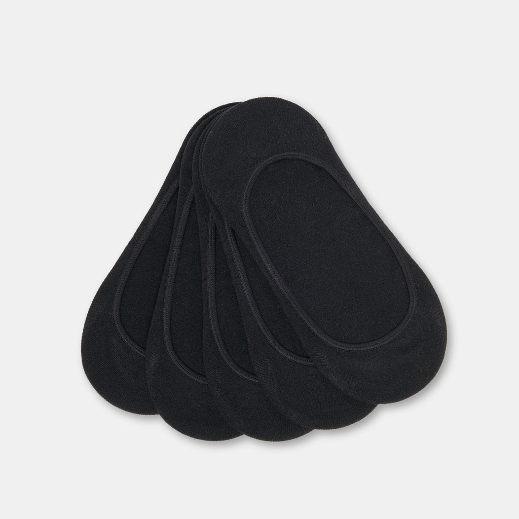 5 PACK NO SHOW SOCKS BLACK