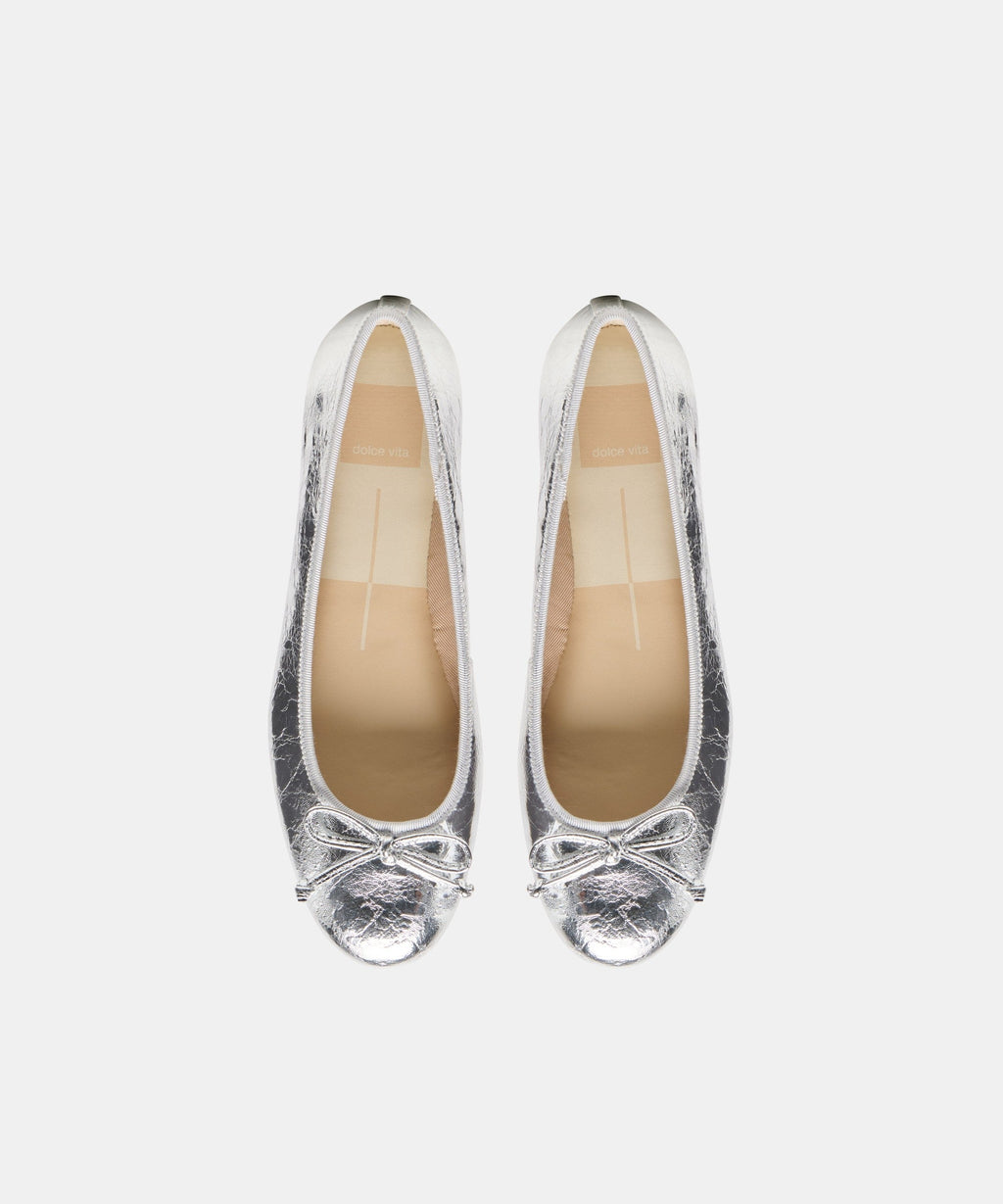 RITLA BALLET FLATS SILVER CRINKLE PATENT
