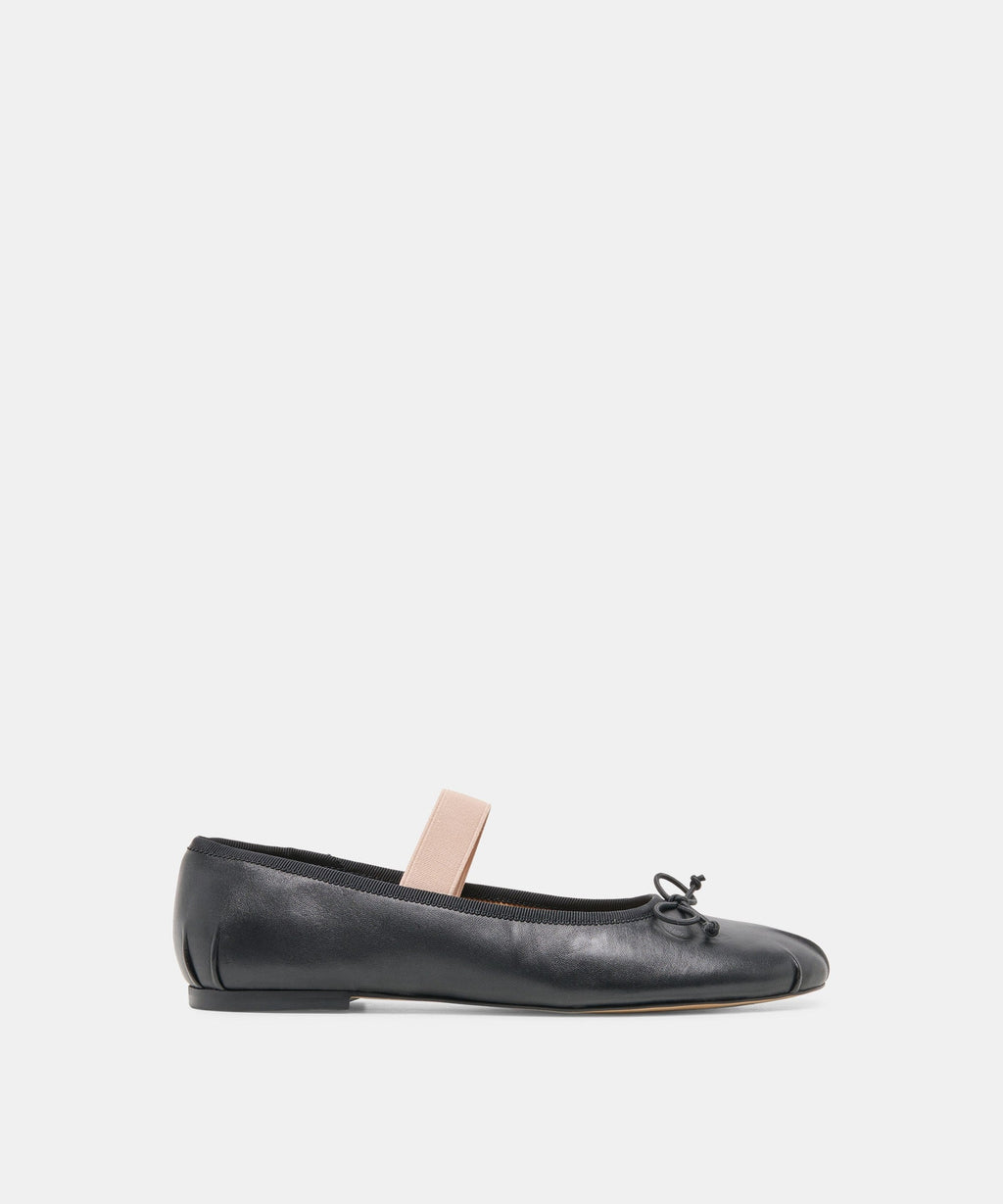 MAYVIS BALLET FLATS BLACK LEATHER