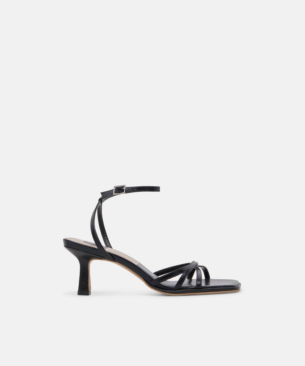 MANJI WIDE HEELS MIDNIGHT PATENT LEATHER