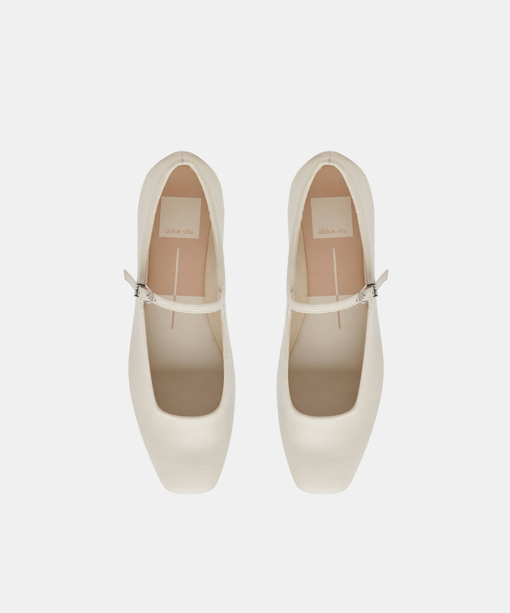 REYES BALLET FLATS IVORY LEATHER