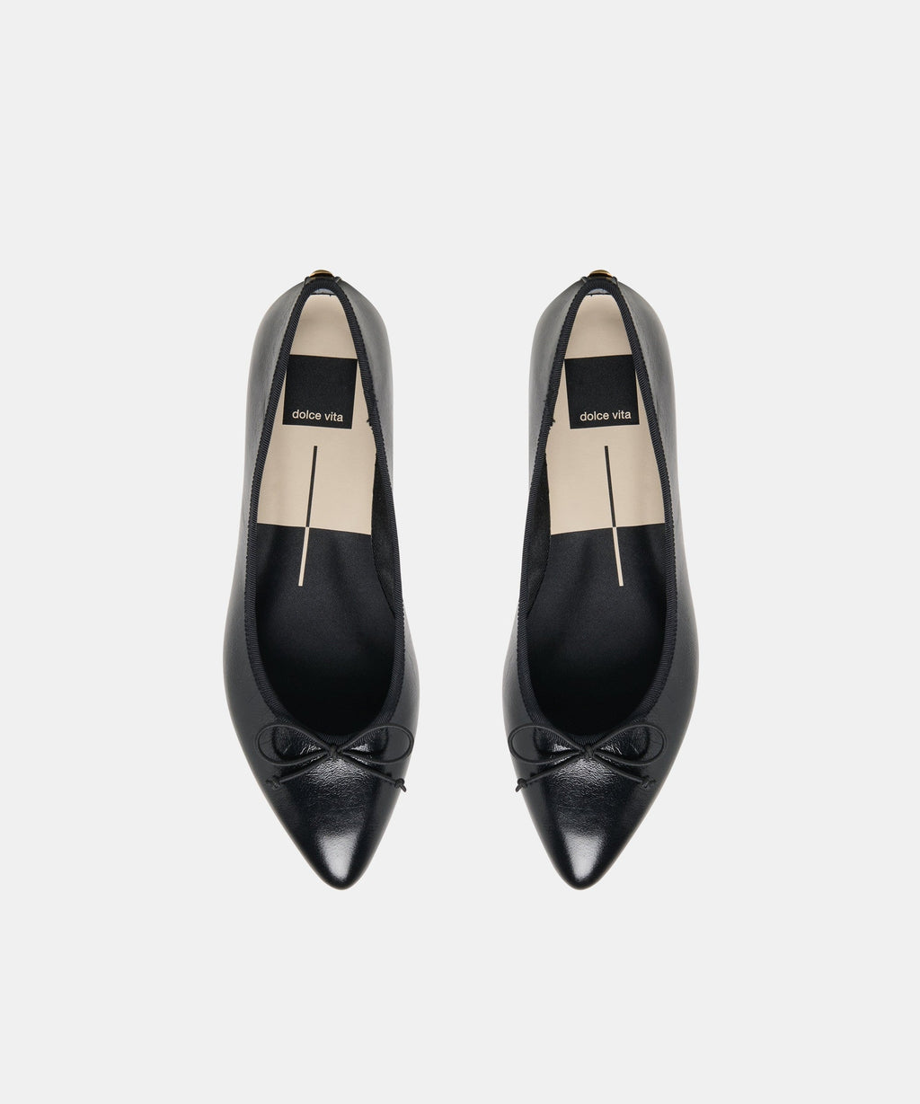 CELIO BALLET FLATS BLACK LEATHER