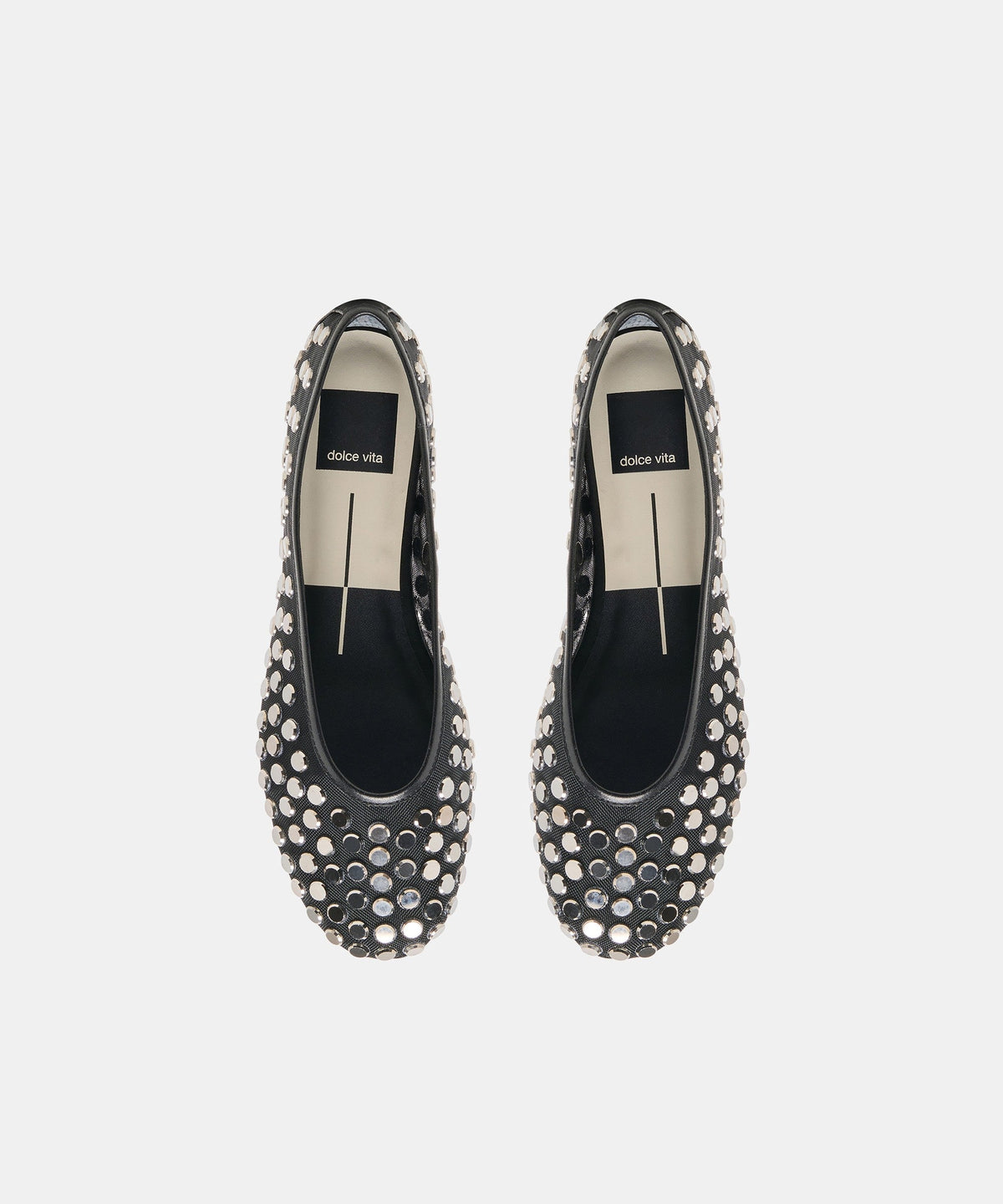 CALIA STUD BALLET FLATS ONYX MESH