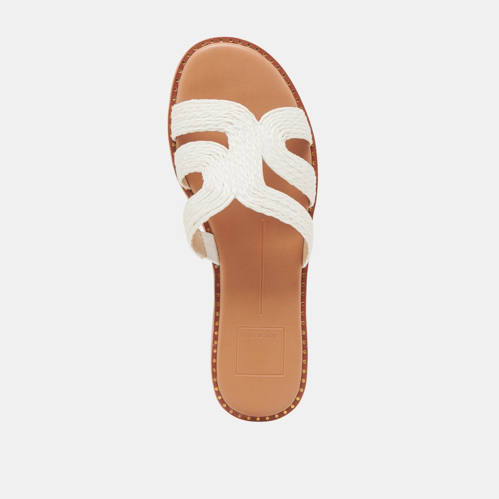 EMON SANDALS WHITE RAFFIA