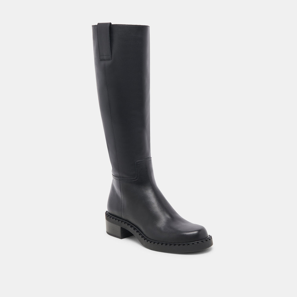 GLORY H2O EXTRA WIDE CALF BOOTS BLACK LEATHER