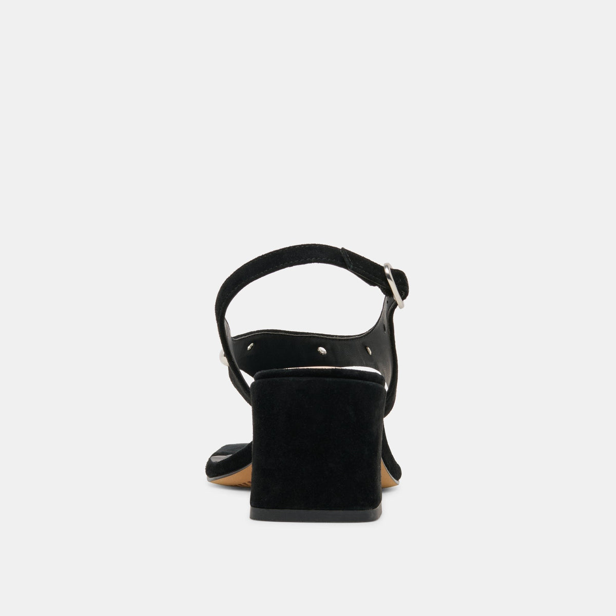 YVES STUD HEELS ONYX SUEDE