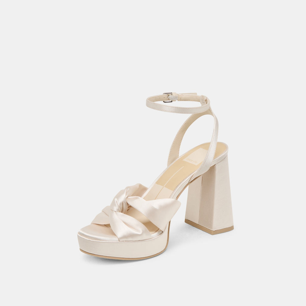 PARLO HEELS IVORY SATIN