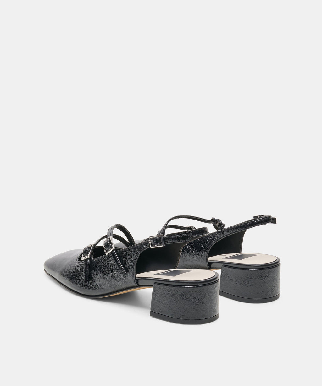 DRIAH HEELS BLACK LEATHER