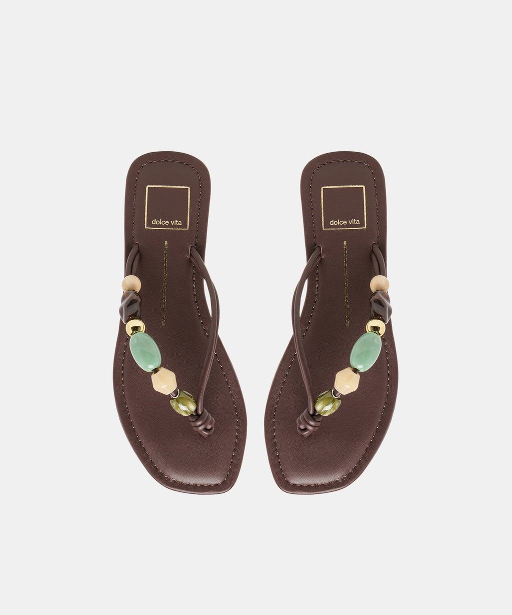 CELY SANDALS DK BROWN LEATHER
