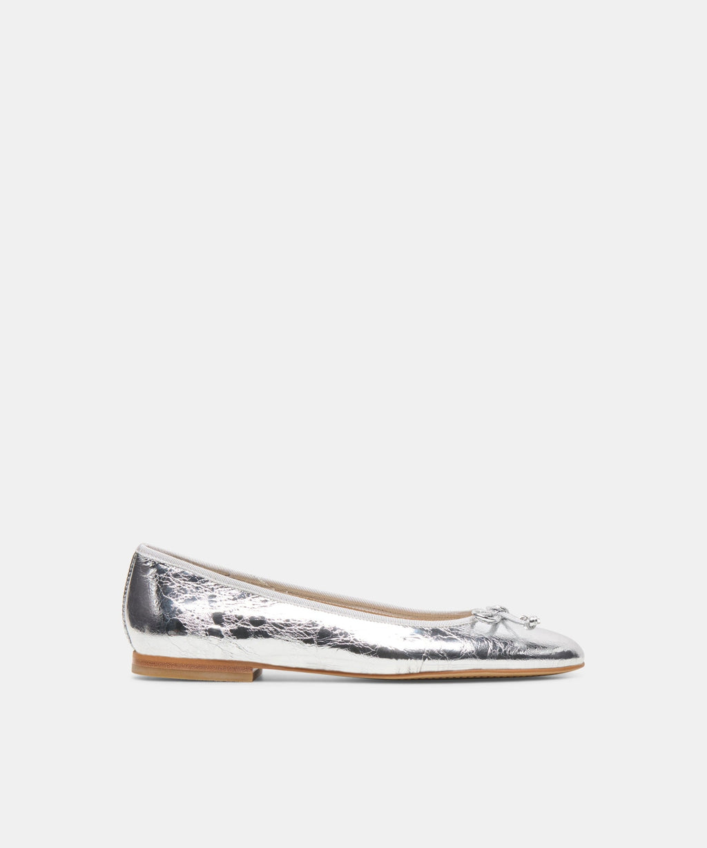 RITLA BALLET FLATS SILVER CRINKLE PATENT