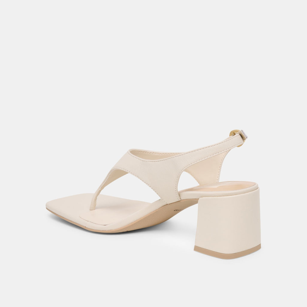 YVES HEELS IVORY LEATHER