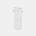 LACE RUFFLE CREW SOCKS WHITE