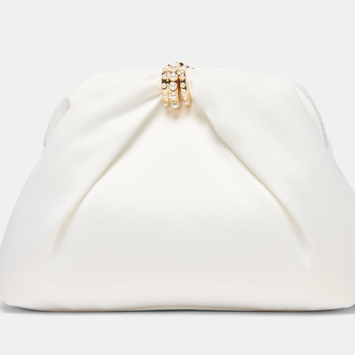 GLEAM CLUTCH WHITE SATIN