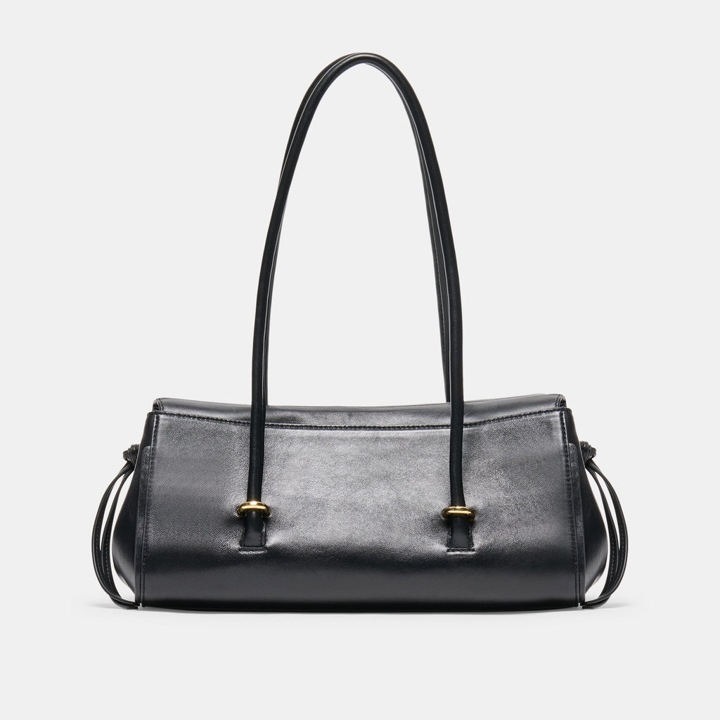 LUSSO SHOULDER BAG BLACK LEATHER