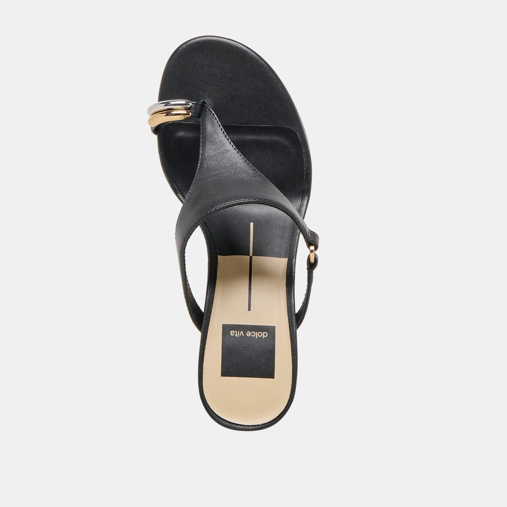 DERREL HEELS BLACK LEATHER