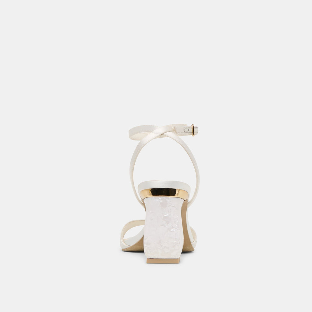 TILDA HEELS TRUE WHITE SATIN