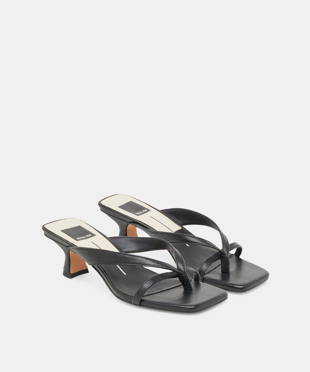 BREVEL WIDE HEELS ONYX LEATHER