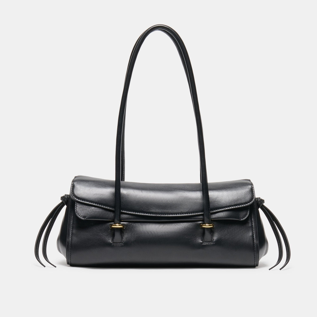 LUSSO SHOULDER BAG BLACK LEATHER